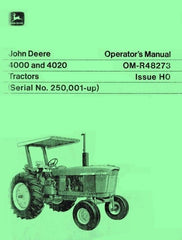 John Deere Model 4000 and 4020 Tractor Operators Manual SN 250001-up JD