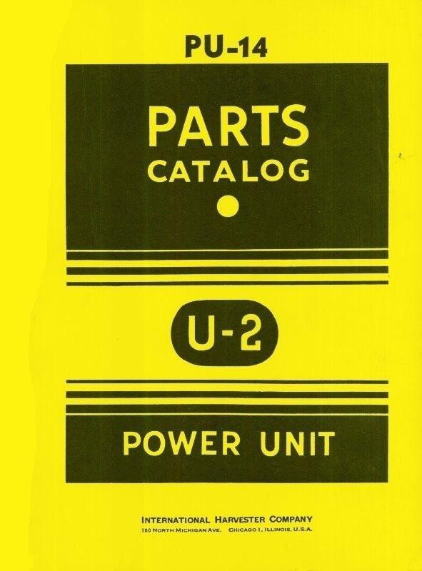 International Harvester Farmall McCormick U-2 U2 Power Unit Parts Catalog Manual