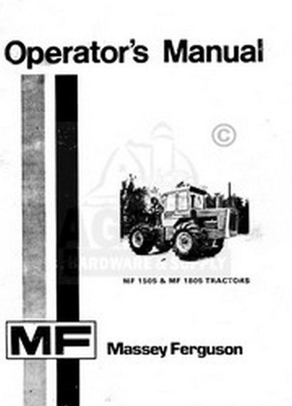 Massey Ferguson MF 1505 & 1805 Tractor Operator Manual