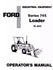 Ford Series 745 Loader Tractor Owner Operators Manual