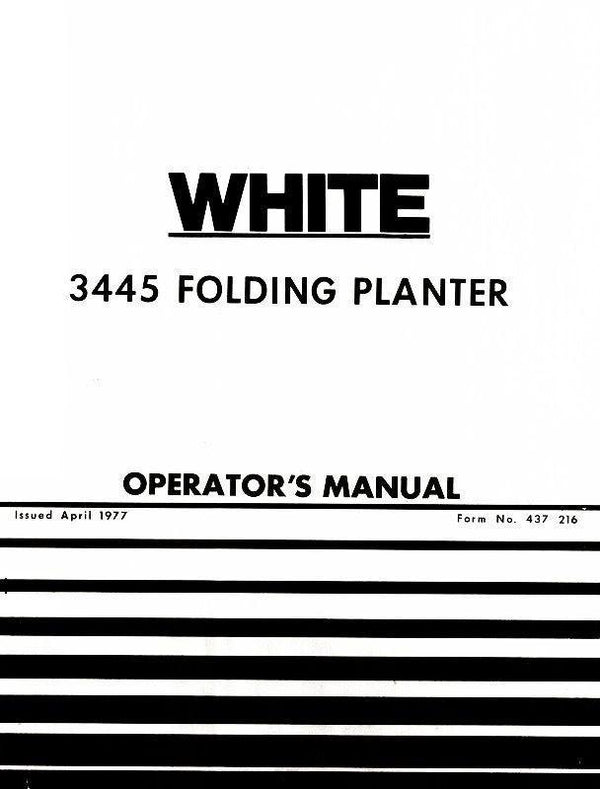 White Oliver Model 3445 Folding Planter Operators Manual