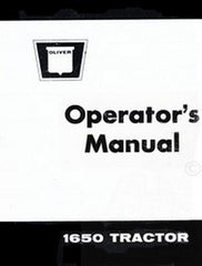 Oliver 1650 Gas Diesel Tractor Operators Manual OL