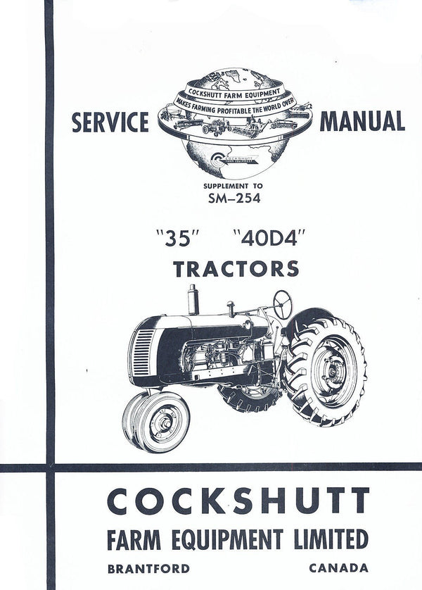 Cockshutt 35 40D4 40-D4 Golden Eagle Service Manual