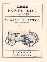 Case Model L Tractor Parts Catalog Manua l420k and up