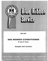 International 990 Mower Conditioner 7 and 9 Ft Complete Overhaul Service Manual
