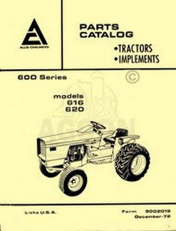 Allis Chalmers 616 620 600 Tractor Parts Catalog Manual