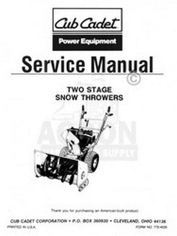 CUB CADET 450 Two 2 Stage Snow Thrower Service Manual