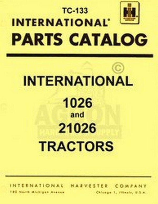 FARMALL International 1026 21026 Parts Catalog Manual