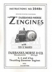 Fairbanks Morse Z R 2 3 6 HP Hit & Miss Engine Manual