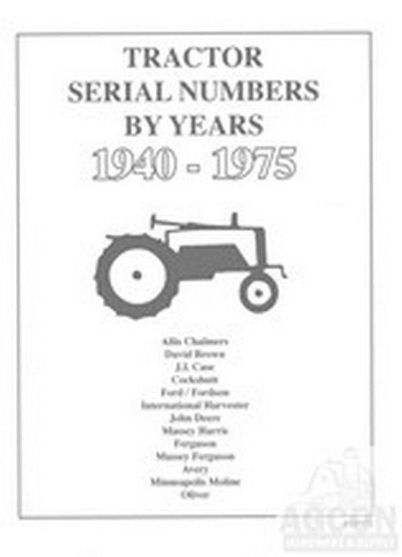 Tractor Serial Numbers Farmall Deere Ford Massey more