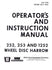 WHITE 252 253 1252 Wheel Disc Harrow Operators Manual