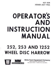 WHITE 252 253 1252 Wheel Disc Harrow Operators Manual