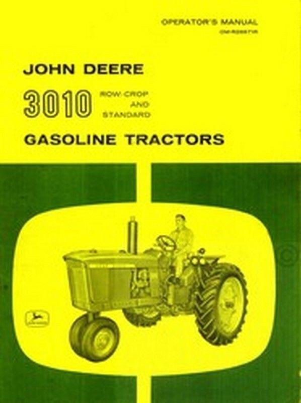 John Deere Model 3010 Gas Tractor Operators Manual JD