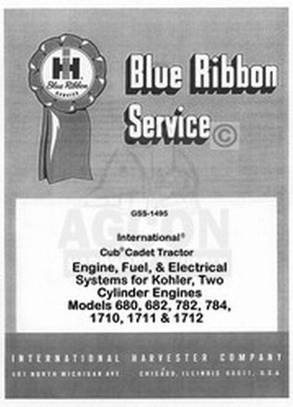 CADET 680 682 782 1710 1711 1712 Kohler Service Manual