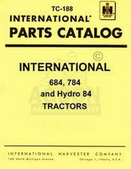 International 684 784 Hydro 84 Parts Catalog Manual IH