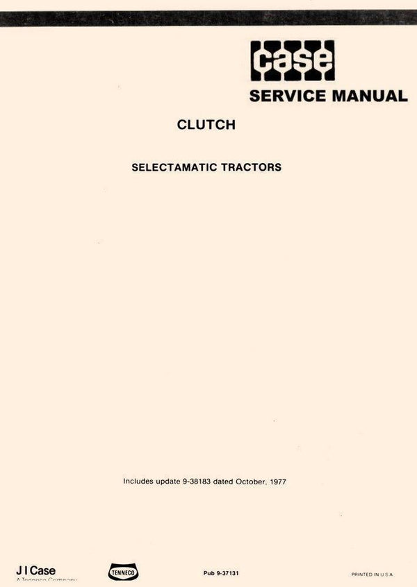 Case Brown 770 780 880 990 885 1200 1210 1410 1412 Tractor Clutch Service Manual