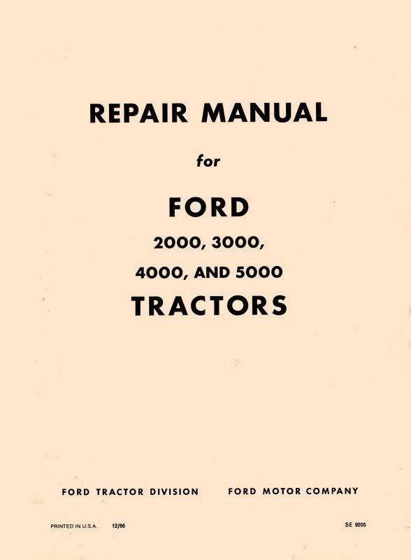 FORD 2000 3000 4000 5000 5100 5200 7000 Tractors Repair Service Manual
