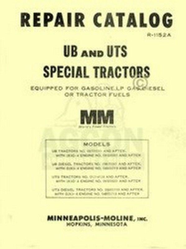 Minneapolis Moline UB UTS Repair Manual