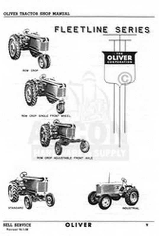 Oliver 55 550 660 770 880 3 Point Hitch Service Manual