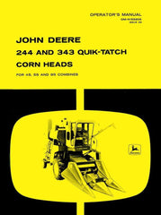 John Deere 244 343 Quil-Tatch Corn Head for 455 55 95 Combine Operators Manual