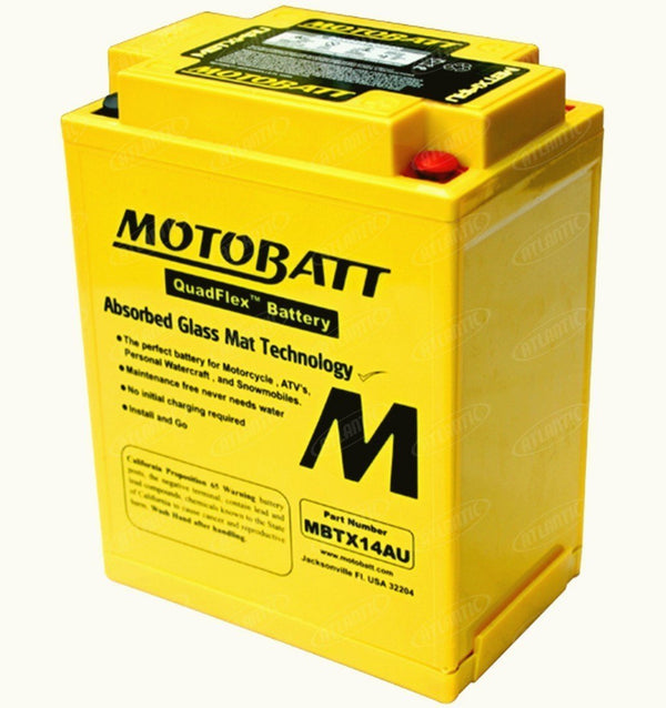 Motobatt Battery fits Various Makes Models Listed Below 12N143A 12N143B SYB14LA2