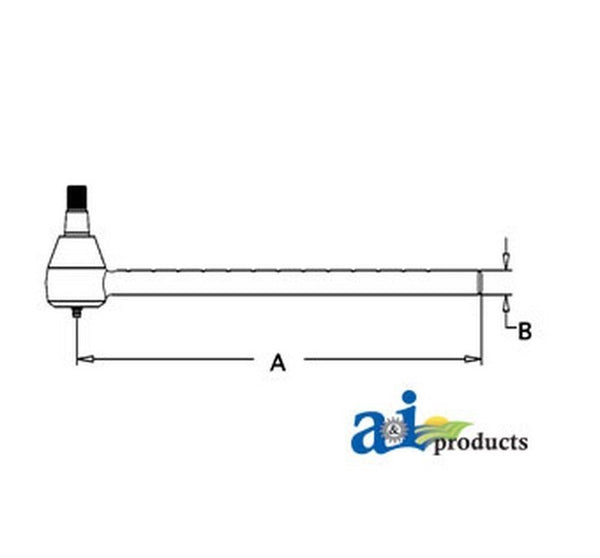 Tie Rod Male Allis Chalmers 180 190 190Xt 200 185 Tractor