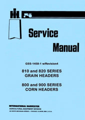 International 810 820 Grain Header Head 615 715 815 915 Combine Service Manual