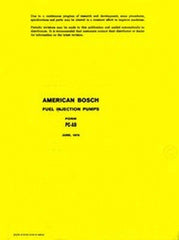 International  D DT 300 400 American Bosch 100 Fuel Injection Pump Parts Manual