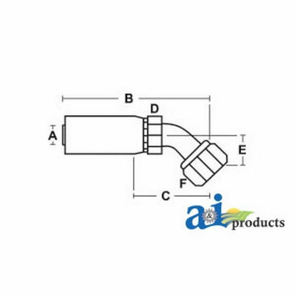 (Hc-Fjx45) Female Jic 37Degree - Swivel - 45Degree Elbow FJX45-04-06