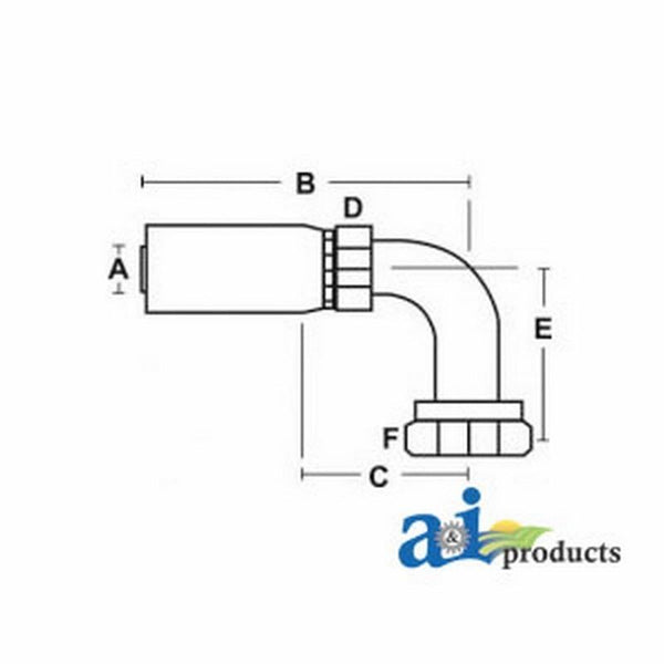 (Hc-Fjx90) Female Jic 37Degree - Swivel - 90Degree Elbow FJX90-06-06