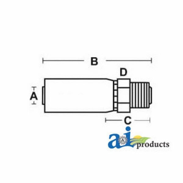 (Hc-Mf) Male Seal Lok - Rigid - Straight (with O-Ring) MF-08-08