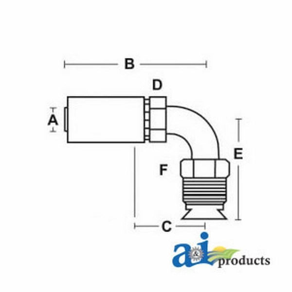 (Hc-Mix90) Male Inv. Sae 45Degree - Swivel - 90Degree Elbow MIX90-06-05