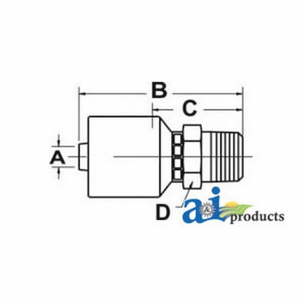 (Hw-Mp) Male Nptf Pipe - Rigid - Straight MP-10-12-W