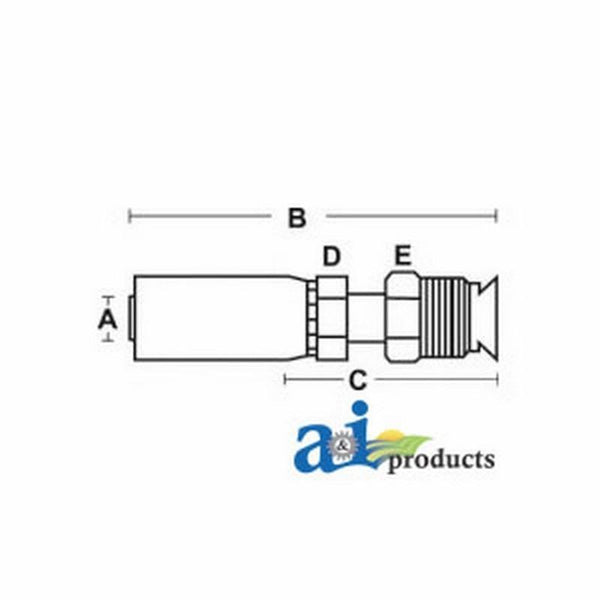 (Hc-Mix) Male Inverted Sae 45Degree Swivel - Straight MIX-06-07