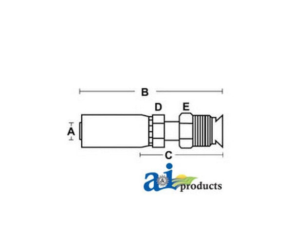 (Hc-Mix) Male Inverted Sae 45Degree Swivel - Straight MIX-06-04