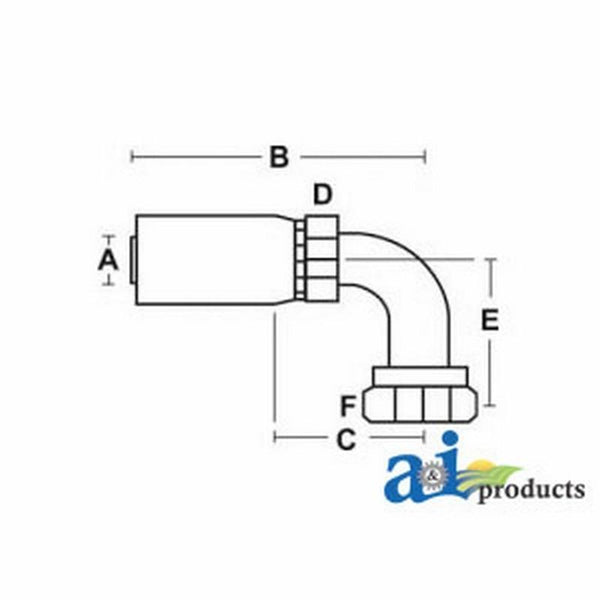 (Hc-Ffx90) Female Seal Lok - Swivel 90Degree Elbow FFX90-04-06