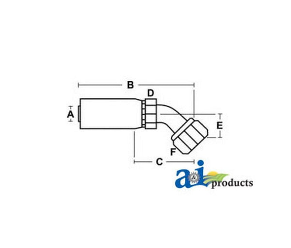 (Hc-Fjx45) Female Jic 37Degree - Swivel - 45Degree Elbow FJX45-04-04