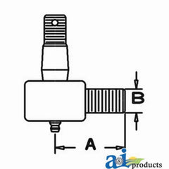 Cylinder End, Power Steering (Male Thread) D9NN3A303AB