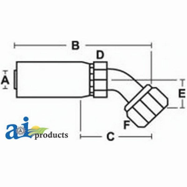 (Hc-Ffx45) Female Seal Lok - Swivel - 45Degree Elbow FFX45-10-12