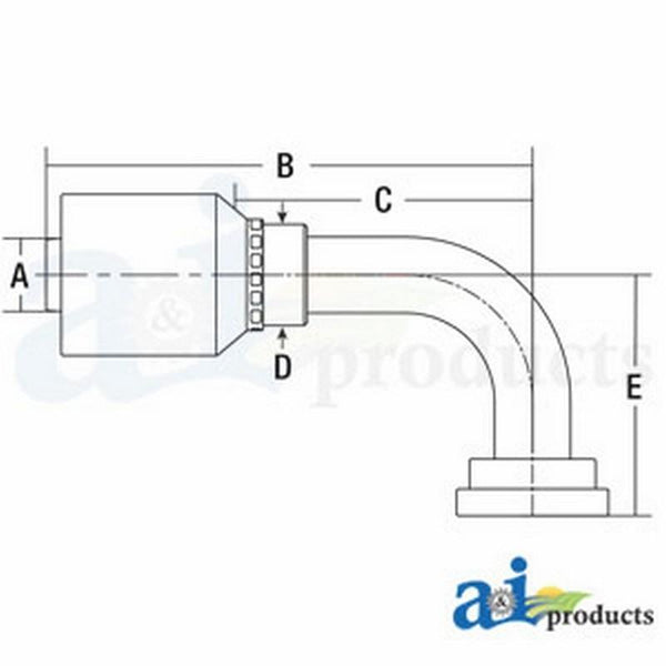 (Hw-C61) Code 61 Flange Head - 90Degree Elbow C6190-12-12-W