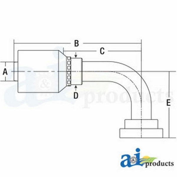 (Hw-C62) Code 62 Flange Head - 90Degree Elbow C6290-12-12-W