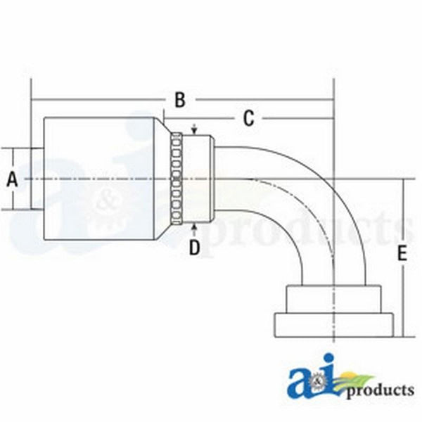 (Hw-C62) Code 62 Flange Head - 90Degree Elbow C6290-16-16-W