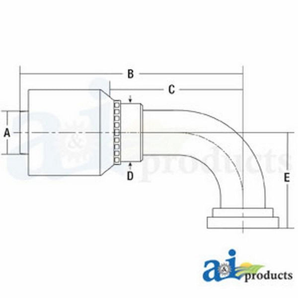 (Hw-C61) Code 61 Flange Head - 90Degree Elbow C6190-20-20-W