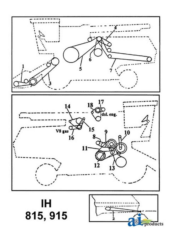 Ai 196370C1 Belt Straw Spreader Drive For Case-Ih Combine