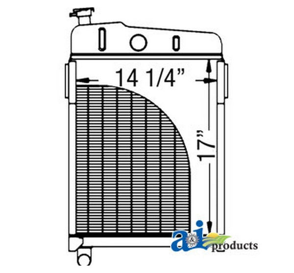 Ai At10299 Radiator; Short Filler Neck Fits John Deere Industrial/Construc