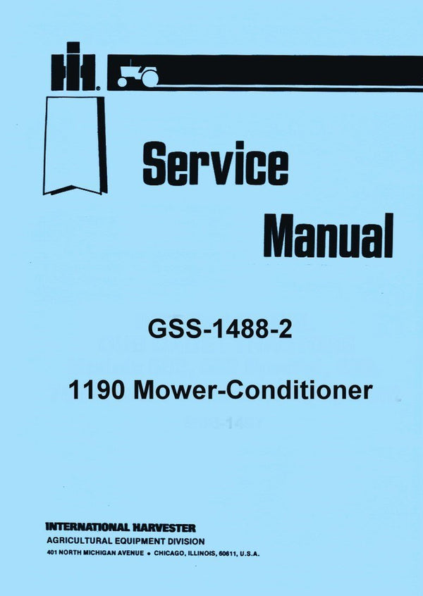 Case IH Mower Conditioner 1190 Service manual GSS-1488