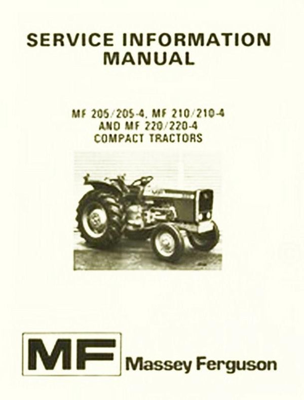 Massey Ferguson MF 205 210 220 -4 Service Info Manual
