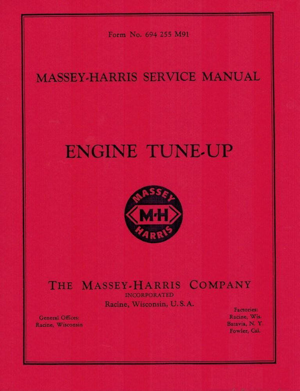 Massey Harris Tractor Engine Tune-up Service Manual
