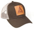 Brown with White Mesh Allis Chalmers Logo Hat Faux Leather Emblem