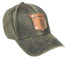 Oil Distressed Vintage Oliver Faux Leather Emblem Hat